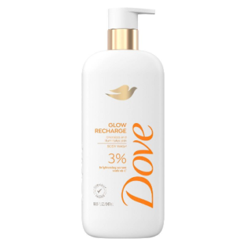 Dove Serum Body Wash Glow Recharge illuminates & Exfoliates skin with brightening Vitamin C Serum 547ml