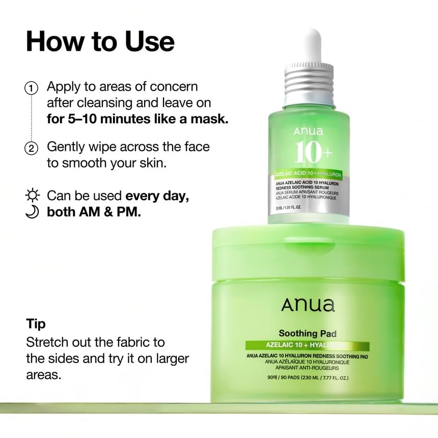 Anua Azelaic 10 Hyaluron Redness Soothing Pad - Image 4