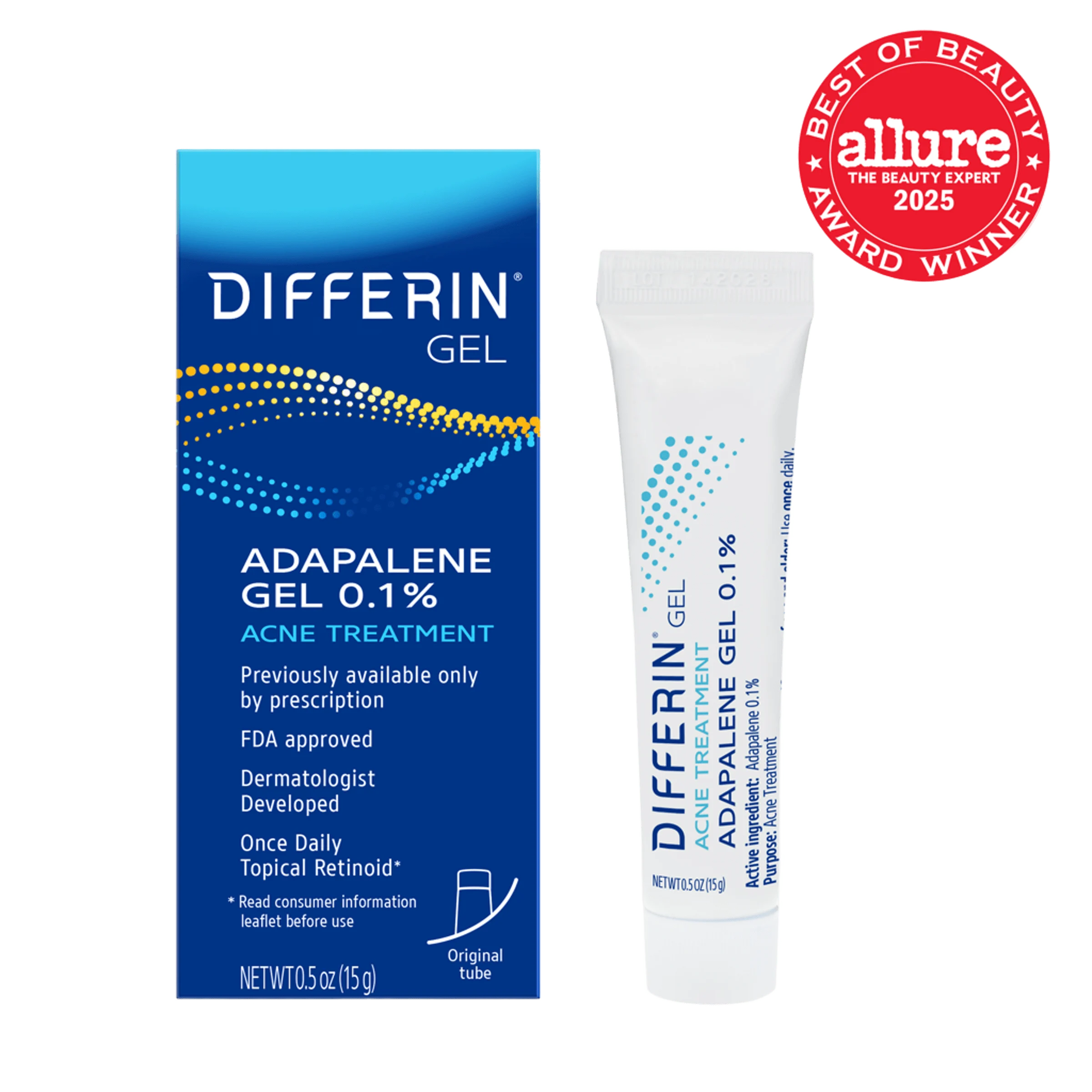 Differin Adapalene Gel 0.1% Acne Treatment (15g)