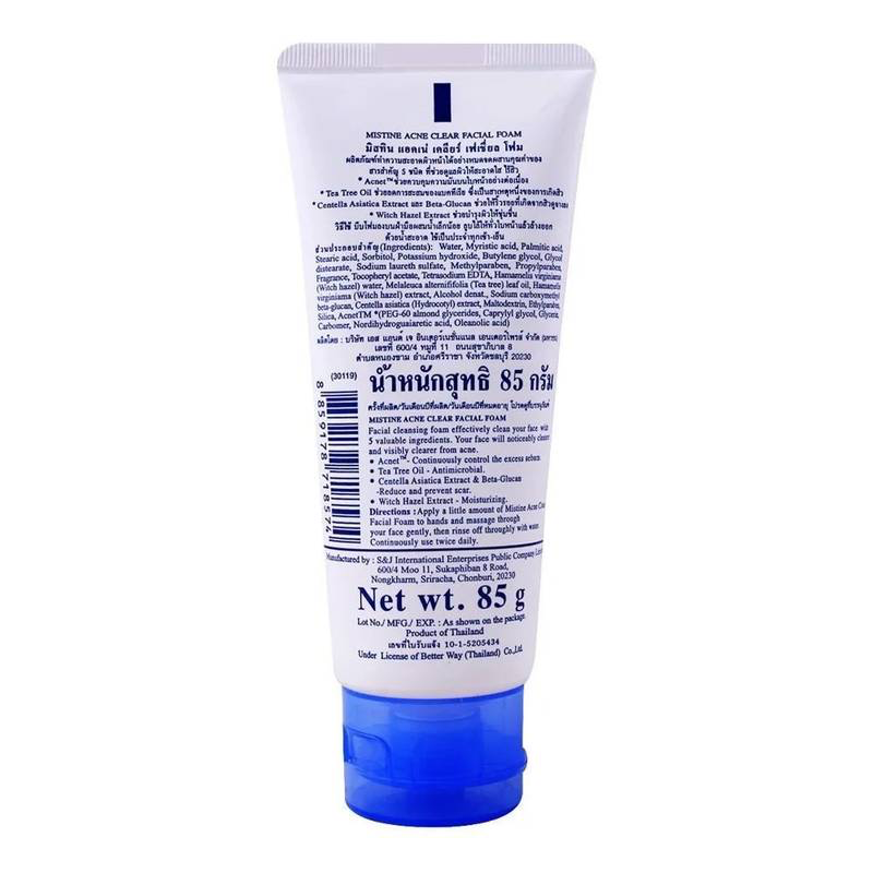 Mistine Acne Clear Face Wash 85g - Image 2