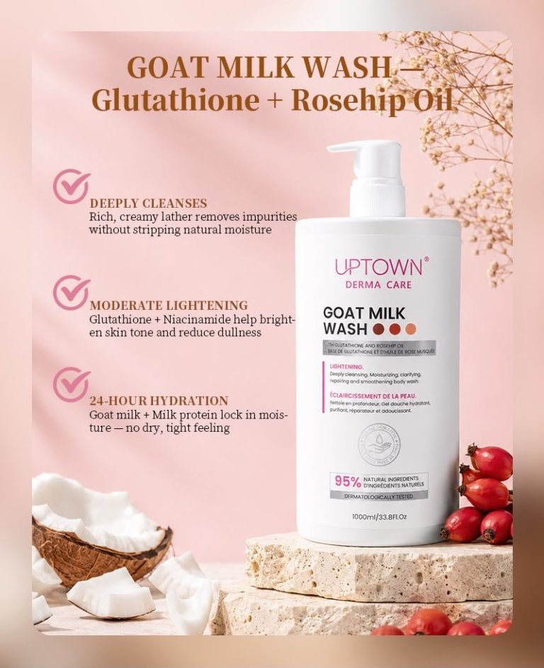 Uptown Derma Care Goatmilk Wash (Lightening) 1000ml - Image 2