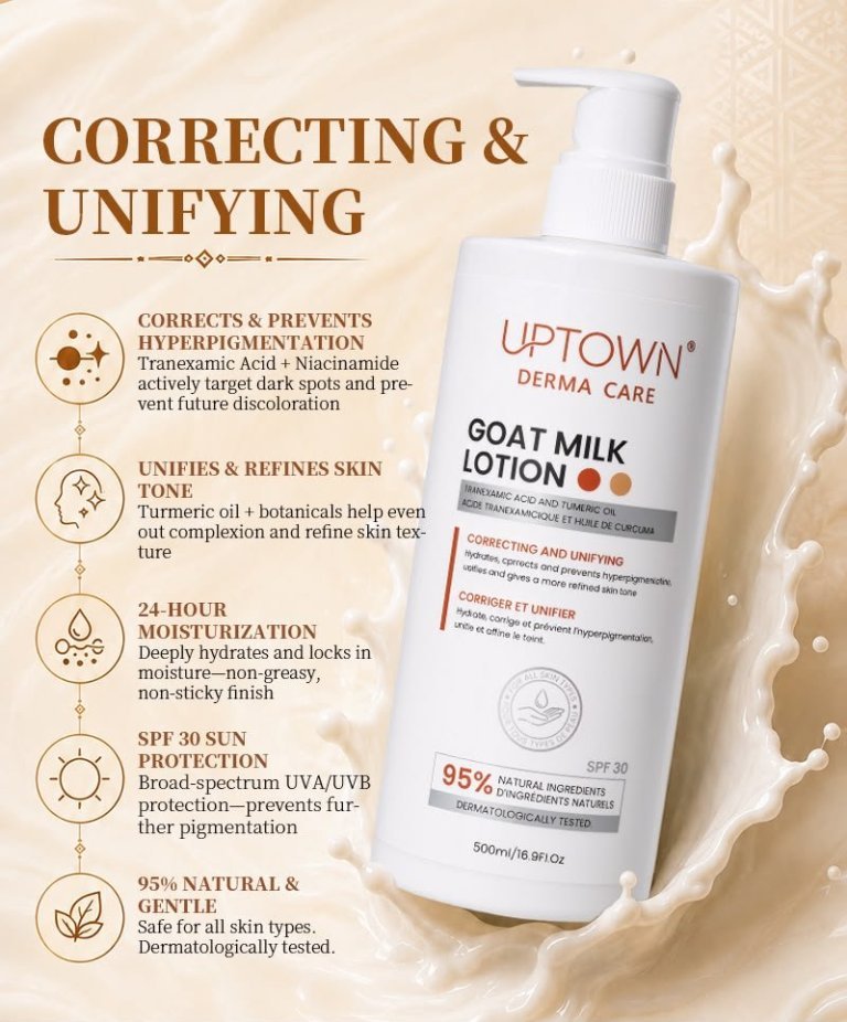 Uptown Derma Care Goatmilk Lotion (Correcting And Unifying) 500ml - Image 3