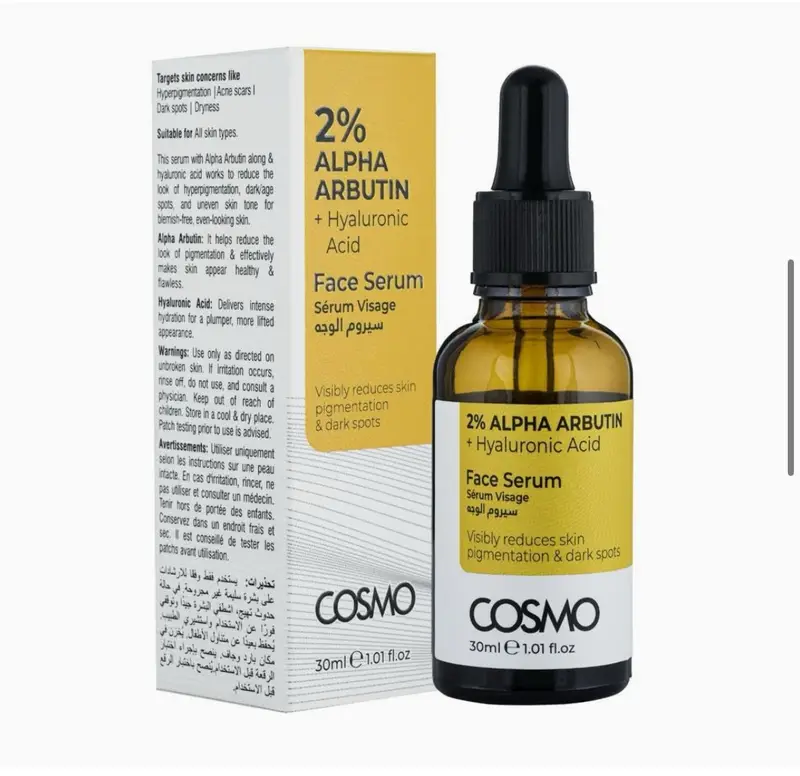 Cosmo 2% Alpha Arbutin + Hyaluronic Acid Face Serum